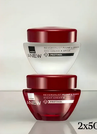 Набор кремов: дневной и ночной крем для лица avon anew совершенство с технологией protinol 35+ (50 мл+50 мл) эйвон