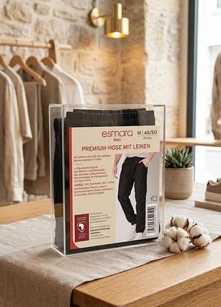 Чоловічі штани esmara premium з льону в чорному кольорі