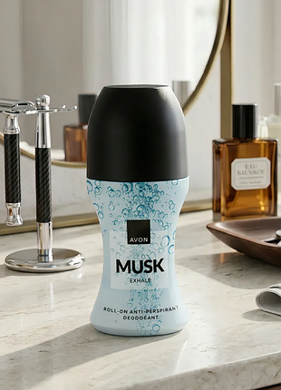 Дезодорант-антиперспирант с шариковым аппликатором musk exhale, 50 мл avon / эйвон