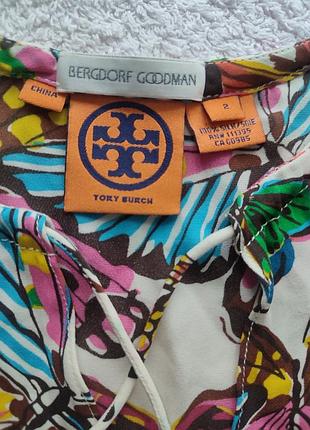 Блуза tory burch 100% silk s/m шелковая блузка с принтом бабочки оригинал