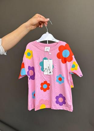 Zara брендовый костюм с цветочным принтом для девочки 🌸
