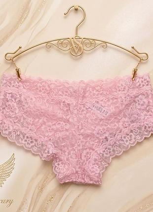 Кружевные розовые трусики victoria’s secret lace cheeky panty - оригинал