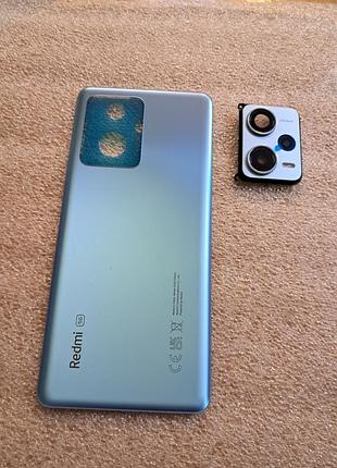 Задня кришка для xiaomi redmi note 12 pro plus 5g (22101316ug) синя (blue) оригінал зі склом камери