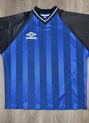 Вінтажна футболка umbro 90s синьо-чорна original xl vintage