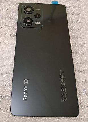 Задняя крышка для xiaomi redmi note 12 pro 5g 22101316g чёрная оригинал (со стеклом камер)