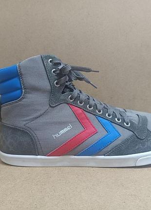 Кеды хайтопы hummel датский бренд мужские замша серые
