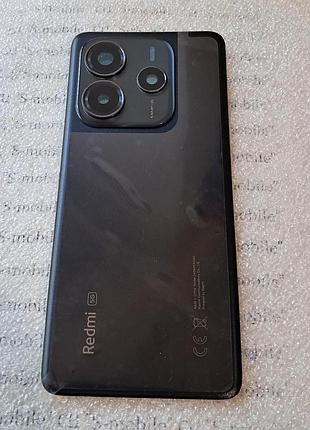 Задняя крышка для xiaomi redmi note 14 5g чёрная (midnight black) со стеклом камер оригинал
