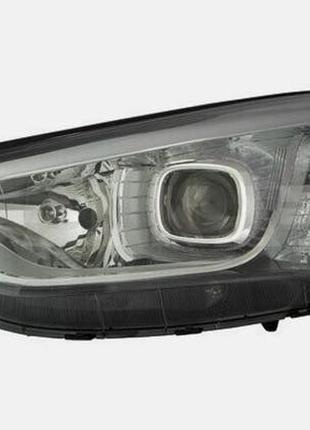 Фара передняя hyundai santa fe 3 2012-2016, правая, электрическая регулировка, без ламп (h7*2/py21w/led), белая вставка, depo,