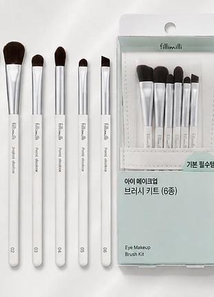 Fillimilli eye makeup brush kit - набор из 6 кистей для лица, бровей, контуринга