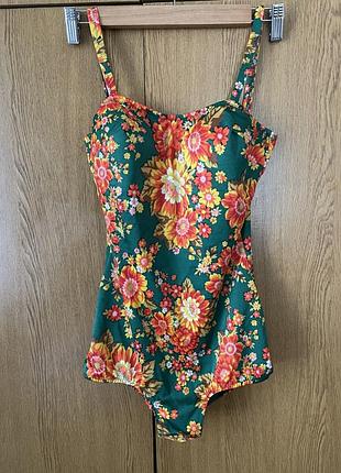 Вінтажний суцільний купальник ретро купальник 60-70роки blue lake swimwear англія