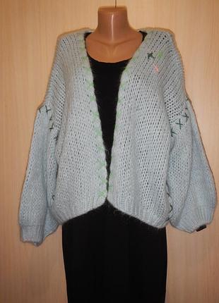 Распашной кардиган с мохером lenape p.m-xl