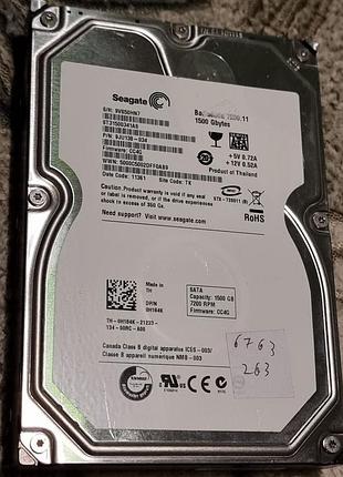 99% hdd 3.5 1.5 тб seagate barracuda 7200.11 95.4/97.3 жорсткий диск сигейт st31500341as-9ju138 1500