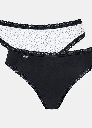 Трусики женские sloggi 2-pack 24/7 weekend tai s белый/черный