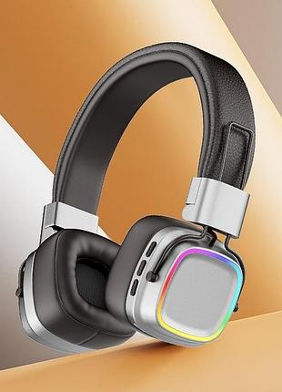 Беспроводные наушники stereo m10, bluetooth, aux, sd, type-c, с rgb-подсветкой