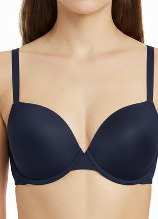 Бюстгальтер чашка з кісточками бавовна marks&spencer 90a синій 90a