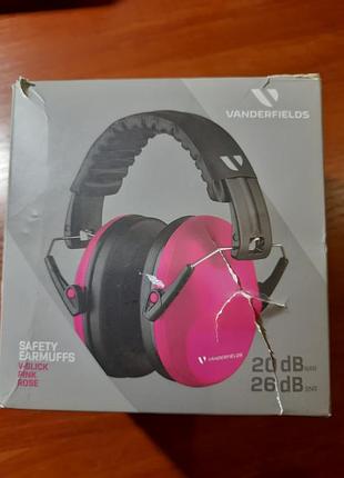 Детские защитные шумопоглощающие наушники vanderfields v-star pink