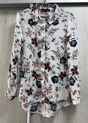 Сорочка блуза в квіти m&s розмір xs