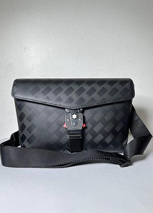 Сумка через плече montblanc extreme 3.0 textured-leather messenger bag black чорна