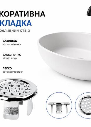 Универсальная металлическая сливная решетка для раковины 22–25 мм (хром)