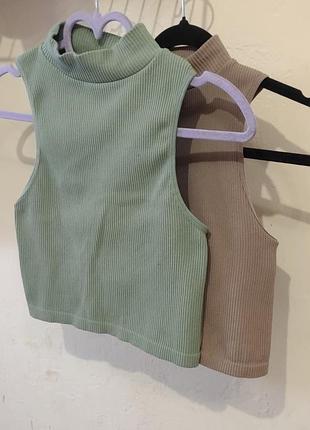 Кроп топ zara в рубчик