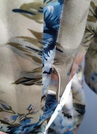 Ніжний сатіновий халатік, квітковий принт.6 фото