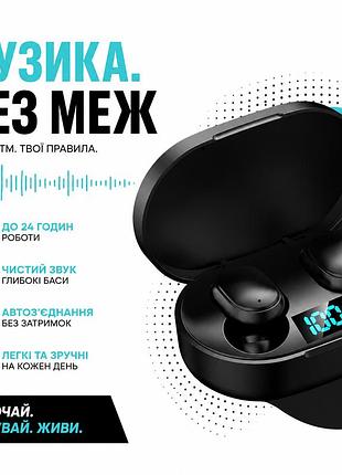 Бездротові bluetooth-навушники tws e6s із мікрофоном, шумозаглушенням та захистом від вологи ipx5. чорні