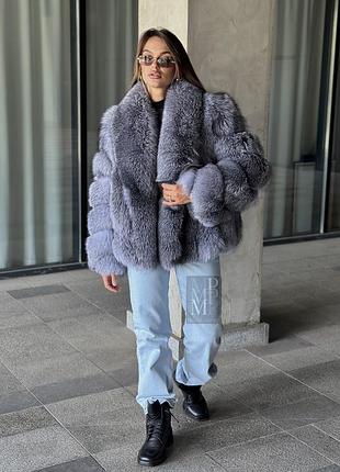Елітна натуральна шуба автоледі із фінського хутра блюфрост silver fox, 42-54 розміри