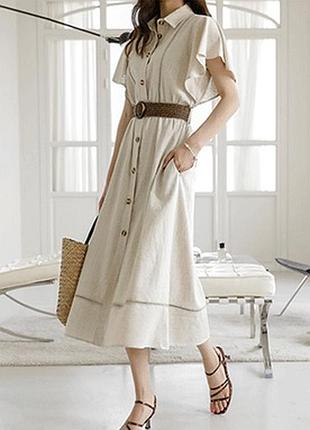 Лляна сукня zara з поясом