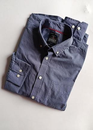 Рубашка хлопковая hampton republic regular fit серый р.m (39-40)