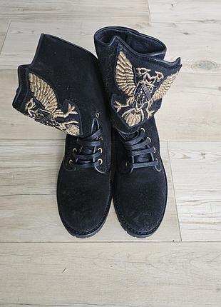 Черевики balmain з вишивкою орла eagle embroidery)