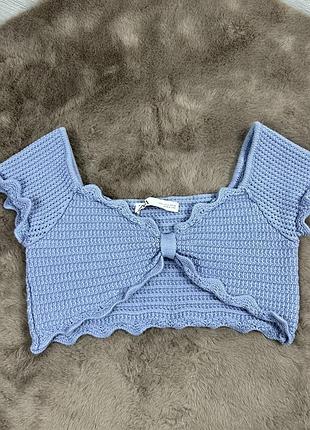 Жіночий оригінальний вʼязаний топ zara