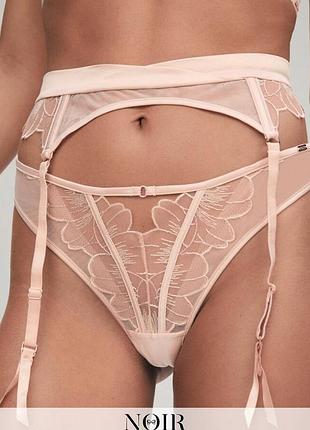 Шикарный сетевой пояс для чулок hunkemoller, размер с м noir