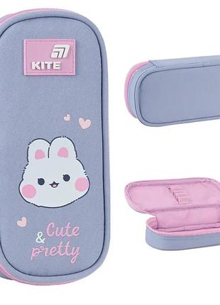 Шкільний пенал kite pretty nice для дівчинки, пенал-косметичка кайт на 1 відділення з органайзером k26-662-18