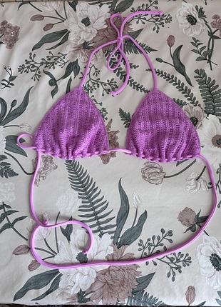 Сиреневый треугольный верх от купальника, купальный лиф victoria's secret размер m оригинал с завязками