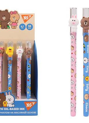 Ручка кулькова масляна 412174 "line friends", 0,7 мм, синя yes