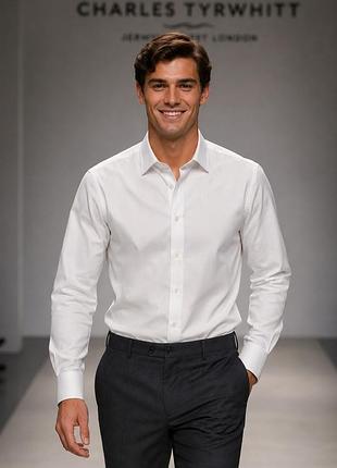 Рубашка мужская charles tyrwhitt белая m хлопок