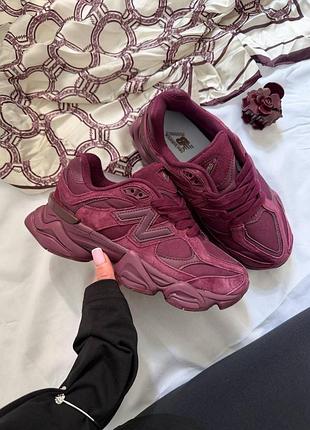 Стильные женские кроссовки new balance 9060 burgundy