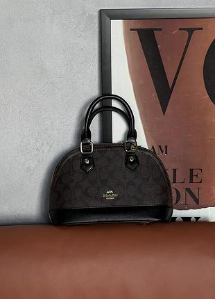 Сумка coach mini sierra satchel коричневий