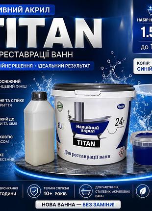 🛁 рідкий акрил для ванн plastall titan 1.5 м 💙 синій