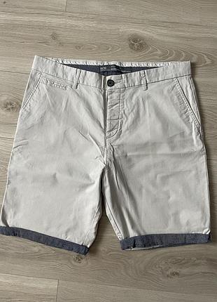 Чоловічі шорти чинос primark denim co (w36 / l-xl) стрейч світло-бежеві
