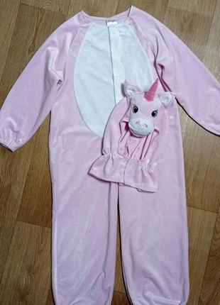 Кигуруми, пижама, костюм 🦄 розовый, эдинорог