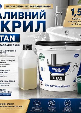 🛁 рідкий наливний акрил для реставрації ванн plastall titan 1,5 м 💚 зелений