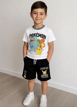 Дитячий комплект для хлопчика футболка + шорти pokemon primark новии