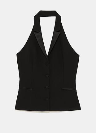 Чорний топ-халтер жилетка zara