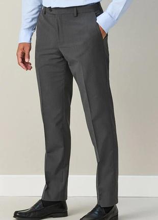 Шерстяні штани charles tyrwhitt slim fit w38 l32 / сірі чоловічі брюки 100% вовна