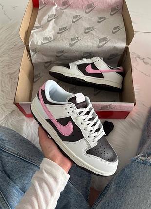 Кросівки nike sb dunk low white brown pink арт 0416