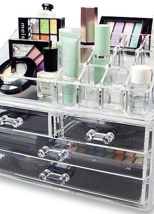 Органайзер дворівневий kras.a makeupbox для зберігання косметики та аксесуарів