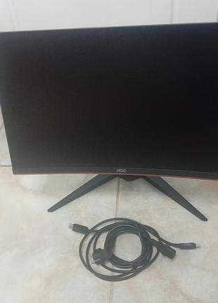 Игровой монитор aoc c24g1 с изогнутым экраном диагональю 23.6 дюйма