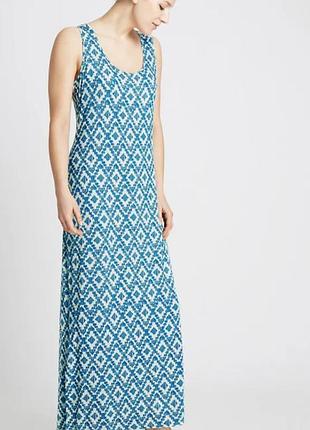 Трикотажное платье макси из вискозы m&amp;s 14 размера