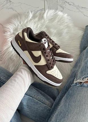 Кроссовки nike sb dunk low sail dark brown beige арт 0419